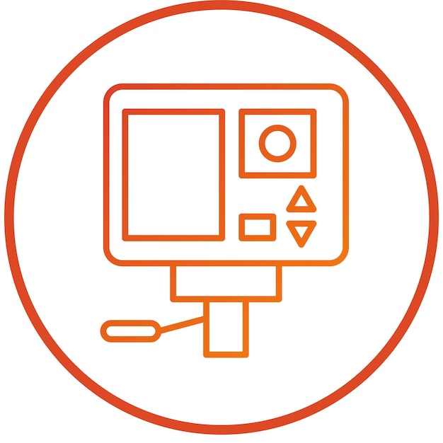 Diseño vectorial Estilo del icono de la cámara de acción
