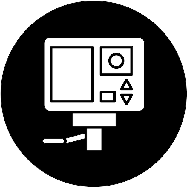 Diseño vectorial Estilo del icono de la cámara de acción