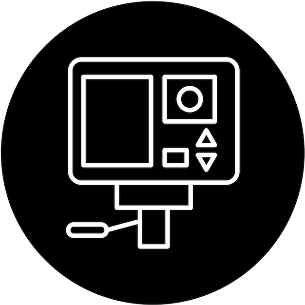 Diseño vectorial Estilo del icono de la cámara de acción