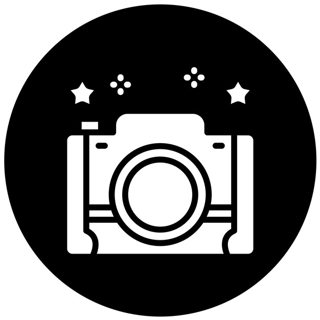 Diseño vectorial Estilo del icono de la cámara de Año Nuevo