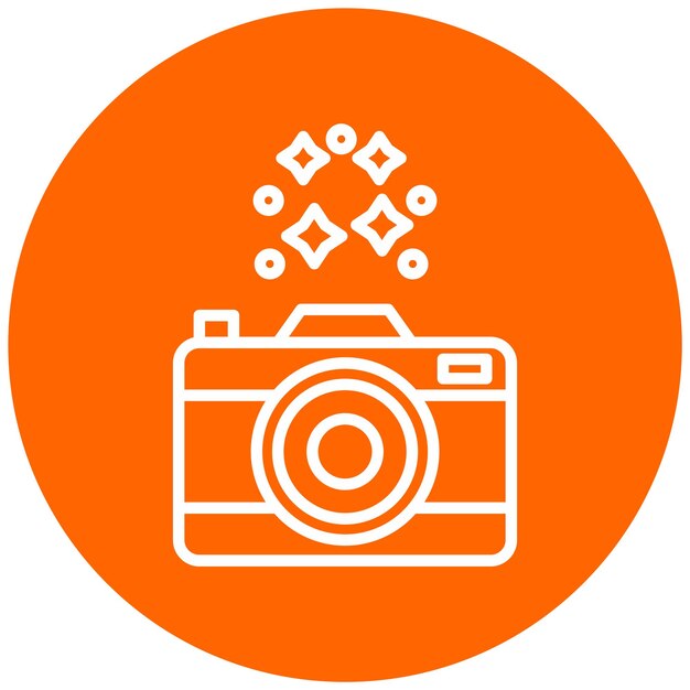 Diseño vectorial Estilo del icono de la cámara de Año Nuevo