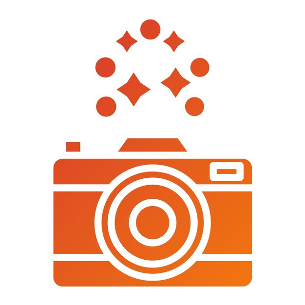 Diseño vectorial Estilo del icono de la cámara de Año Nuevo