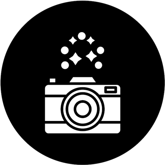Diseño vectorial Estilo del icono de la cámara de Año Nuevo