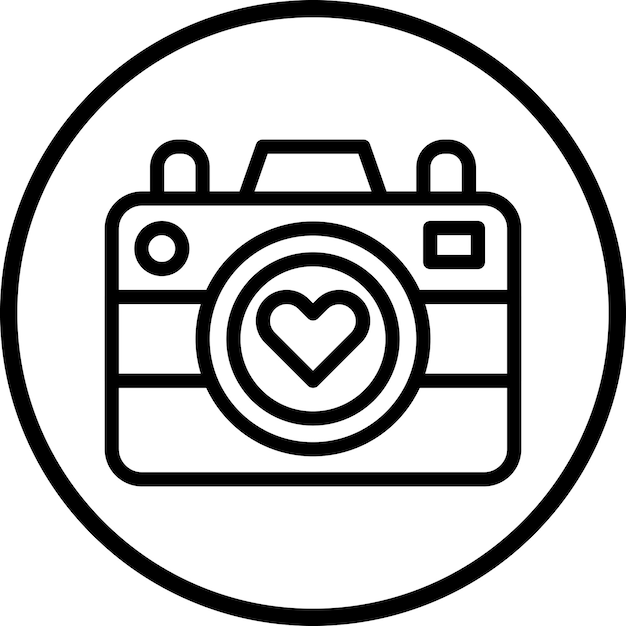 Diseño vectorial Estilo del icono de la cámara de bodas