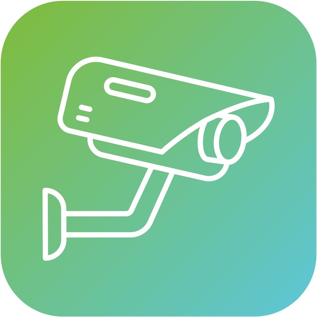 Diseño vectorial del estilo del icono de la cámara de CCTV