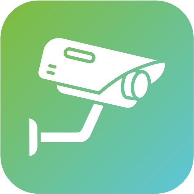 Diseño vectorial del estilo del icono de la cámara de CCTV