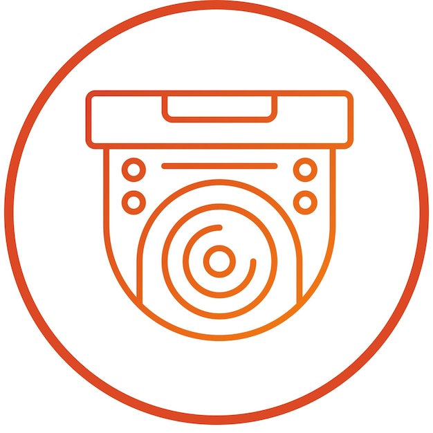 Diseño vectorial del estilo del icono de la cámara de CCTV