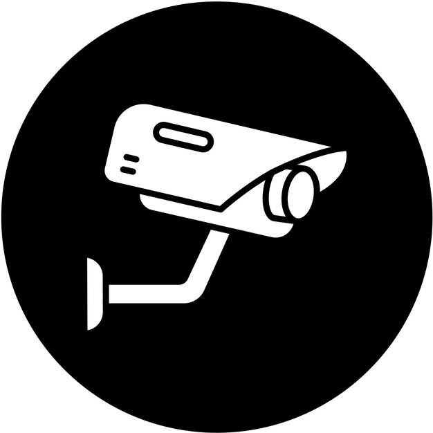 Diseño vectorial del estilo del icono de la cámara de CCTV
