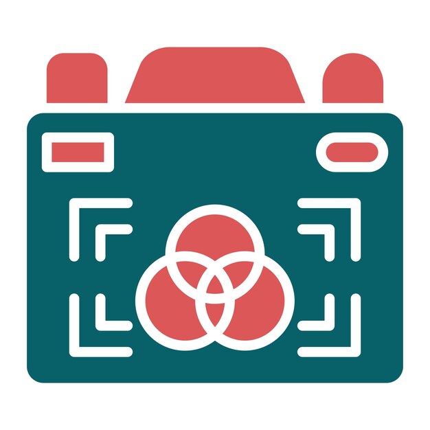 Diseño vectorial Estilo del icono de la cámara en color