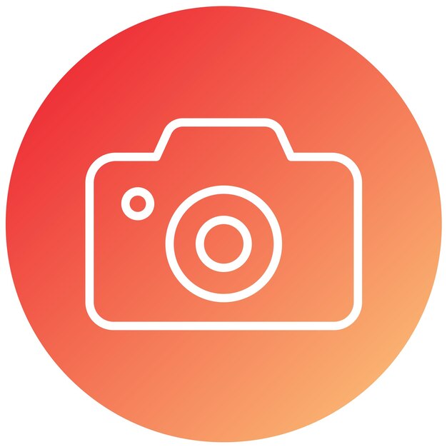 Diseño vectorial Estilo del icono de la cámara en color