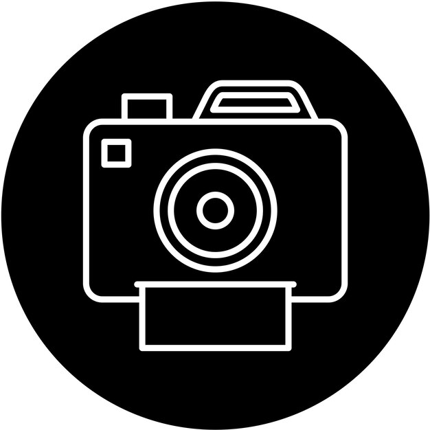 Diseño vectorial Estilo del icono de la cámara en color