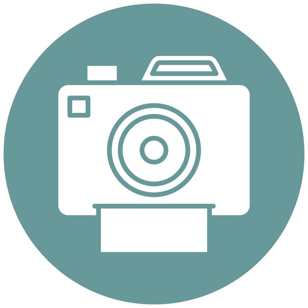 Diseño vectorial Estilo del icono de la cámara en color