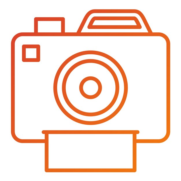 Diseño vectorial Estilo del icono de la cámara en color