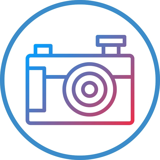 Diseño vectorial Estilo del icono de la cámara compacta