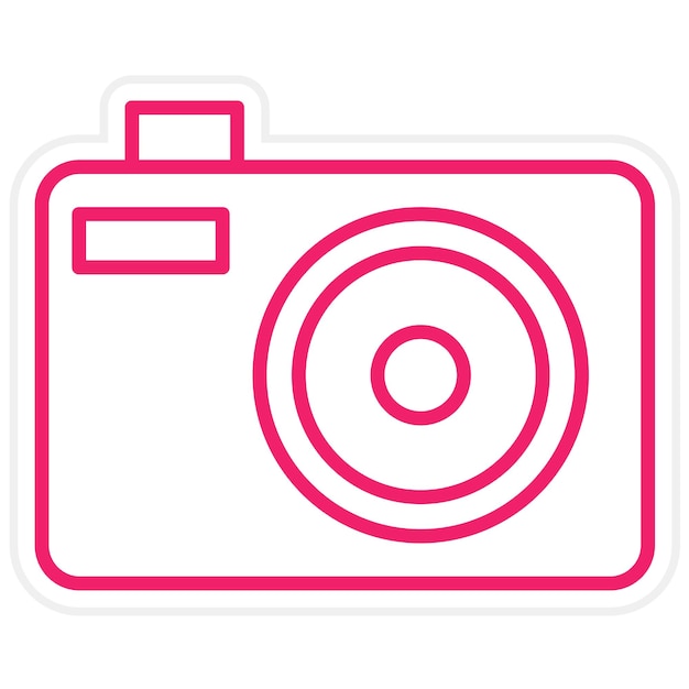 Diseño vectorial Estilo del icono de la cámara compacta