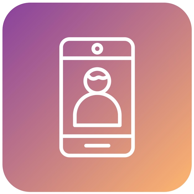 Diseño vectorial Estilo del icono de la cámara delantera