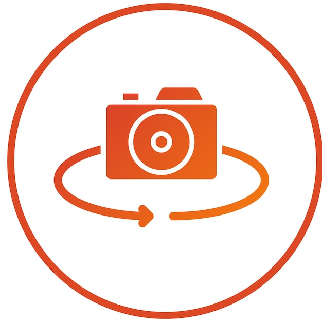 Diseño vectorial Estilo del icono de la cámara delantera