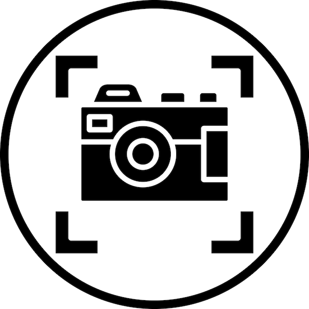 Diseño vectorial Estilo del icono de la cámara disparada