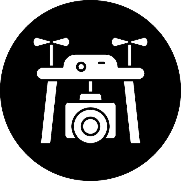 Diseño vectorial del estilo del icono de la cámara del dron