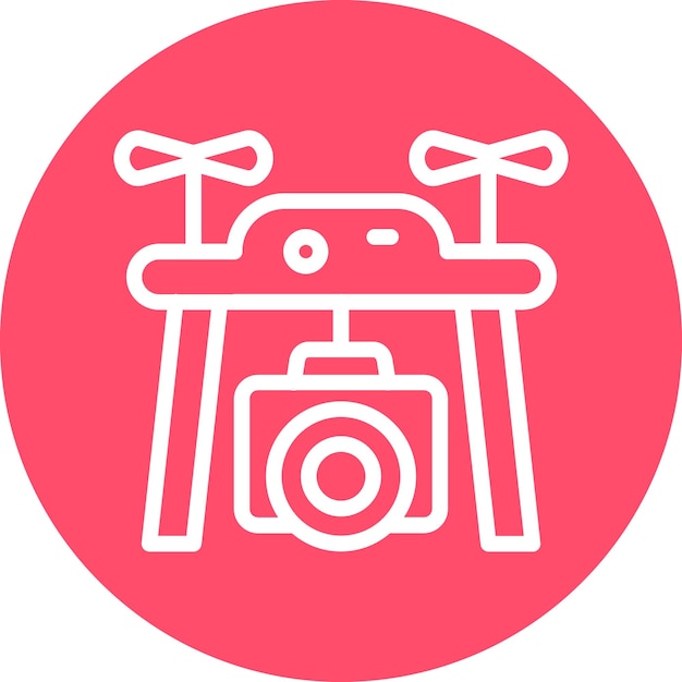 Diseño vectorial del estilo del icono de la cámara del dron