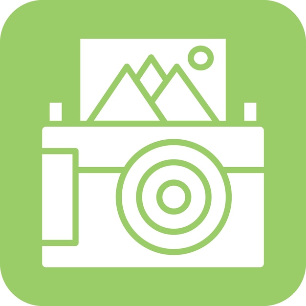 Diseño vectorial Estilo del icono de la cámara instantánea