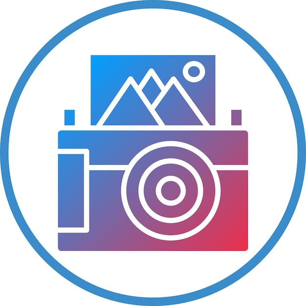 Diseño vectorial Estilo del icono de la cámara instantánea