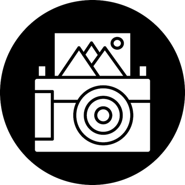 Diseño vectorial Estilo del icono de la cámara instantánea