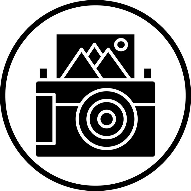 Diseño vectorial Estilo del icono de la cámara instantánea