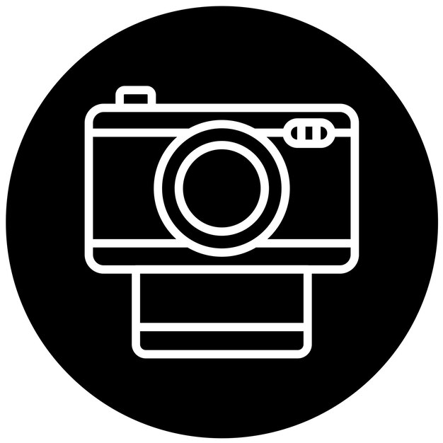 Diseño vectorial Estilo del icono de la cámara instantánea