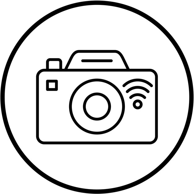 Diseño vectorial Estilo del icono de la cámara inteligente