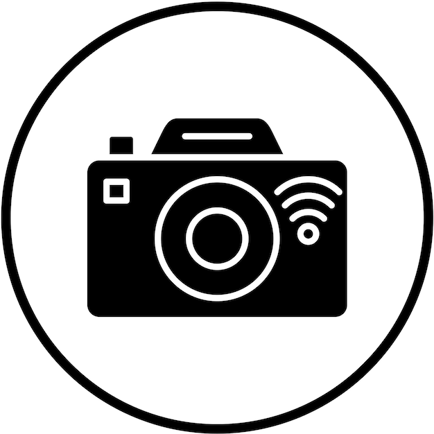 Diseño vectorial Estilo del icono de la cámara inteligente