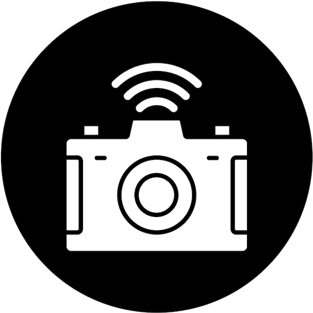 Diseño vectorial Estilo del icono de la cámara inteligente