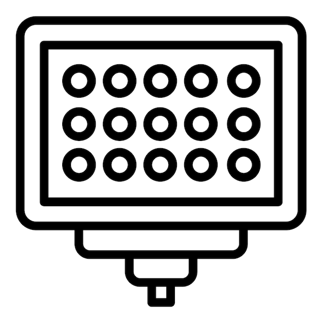 Diseño vectorial Estilo del icono de la cámara LED