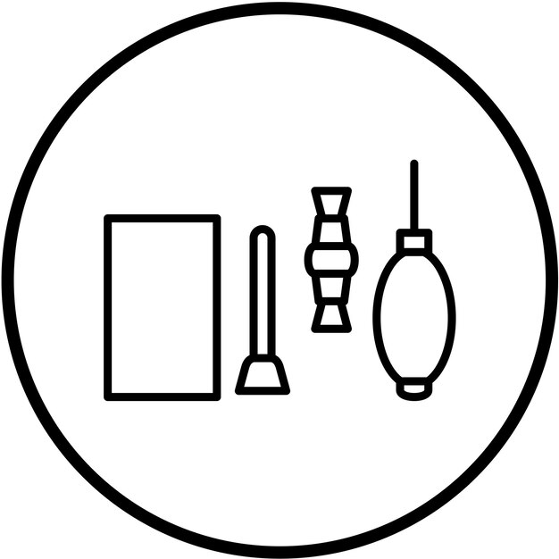 Diseño vectorial Estilo del icono de la cámara de limpieza
