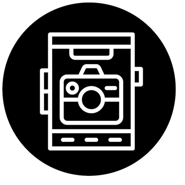 Diseño vectorial Estilo del icono de la cámara móvil