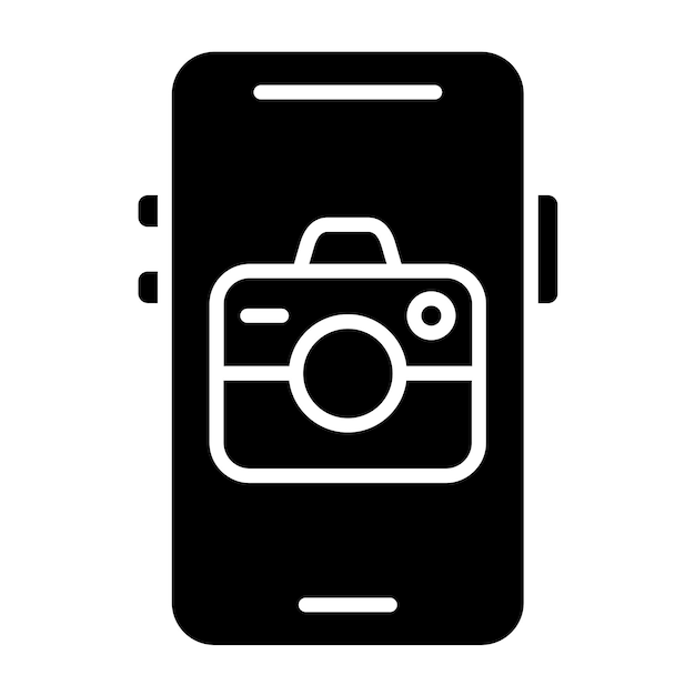 Diseño vectorial Estilo del icono de la cámara móvil