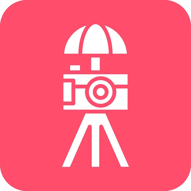 Diseño vectorial Estilo del icono de la cámara paraguas