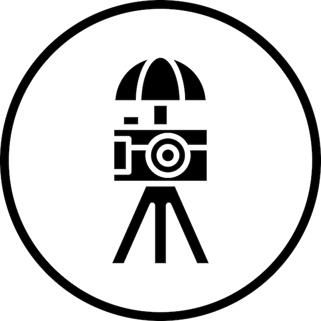 Diseño vectorial Estilo del icono de la cámara paraguas