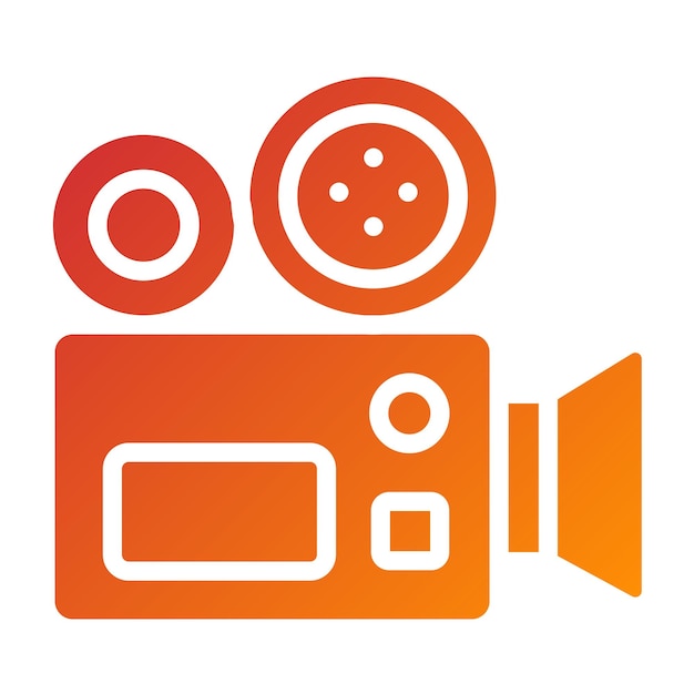 Diseño vectorial del estilo del icono de la cámara de película