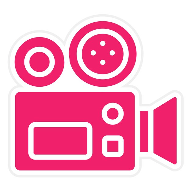 Diseño vectorial del estilo del icono de la cámara de película