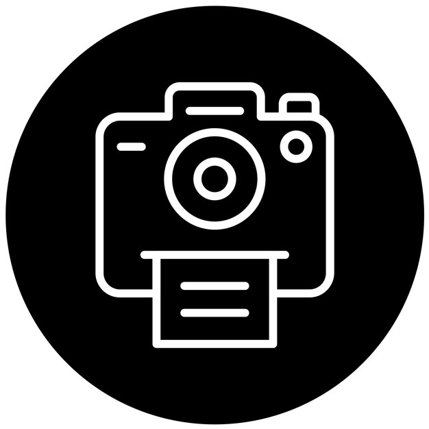 Diseño vectorial Estilo del icono de la cámara Polaroid