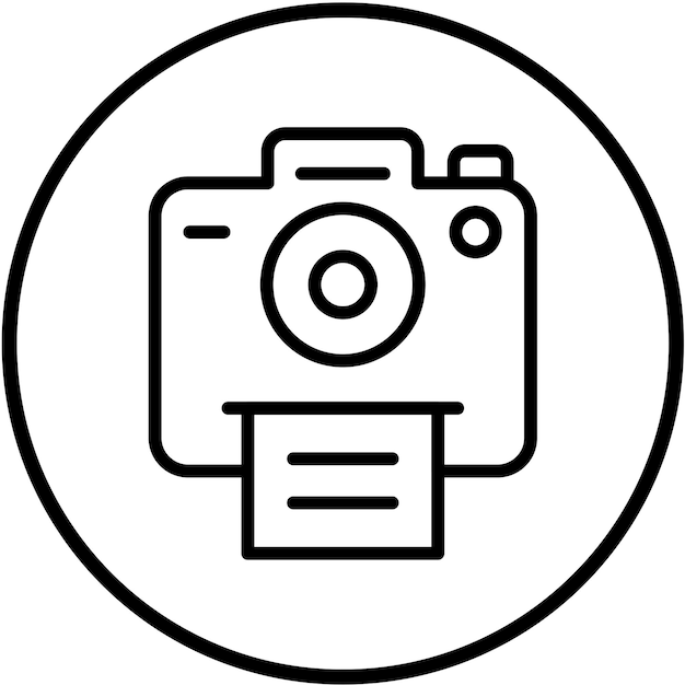 Diseño vectorial Estilo del icono de la cámara Polaroid