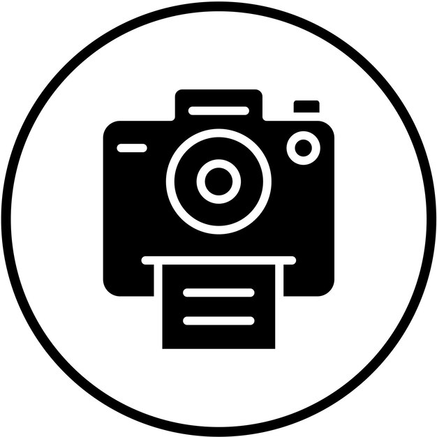 Diseño vectorial Estilo del icono de la cámara Polaroid