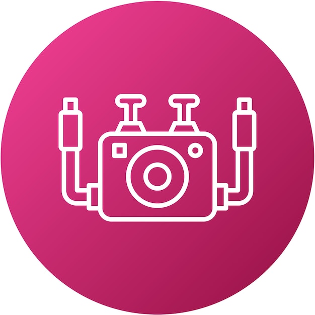 Diseño vectorial Estilo del icono de la cámara submarina