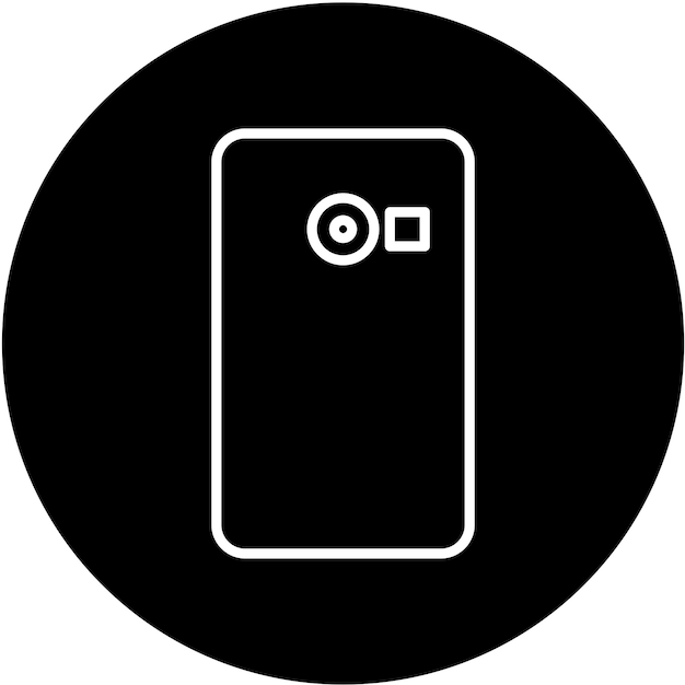Diseño vectorial del estilo del icono de la cámara del teléfono