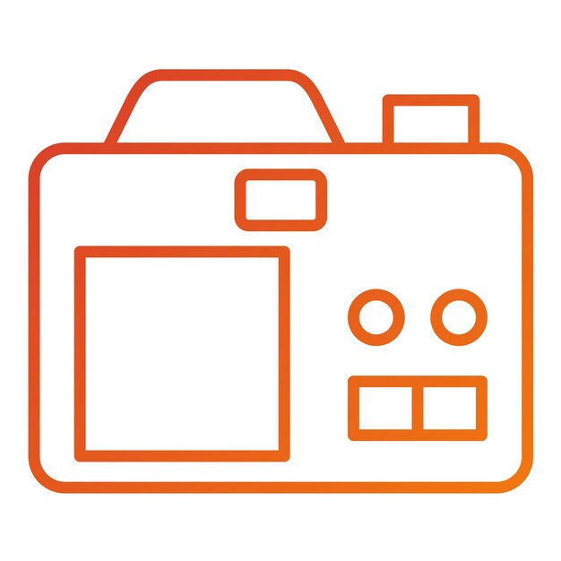 Diseño vectorial Estilo del icono de la cámara trasera