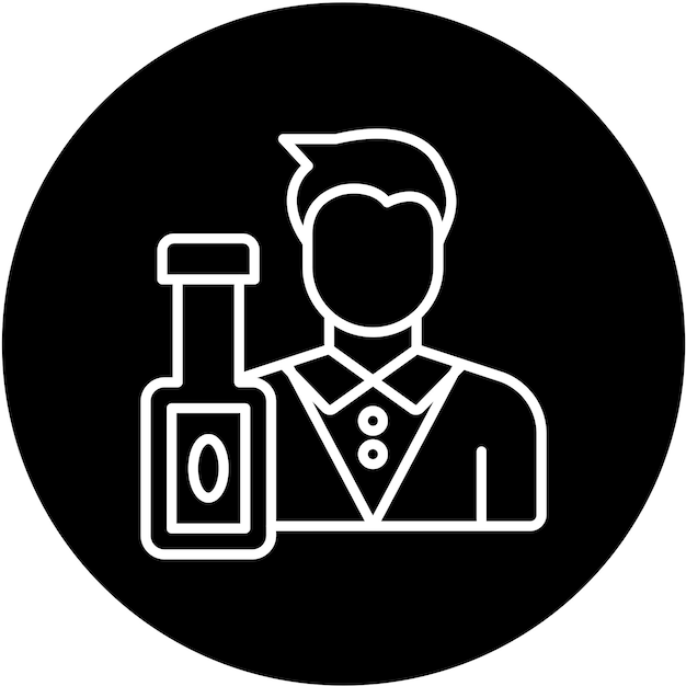 Diseño vectorial Estilo del icono del camarero