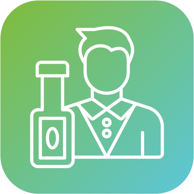 Diseño vectorial Estilo del icono del camarero