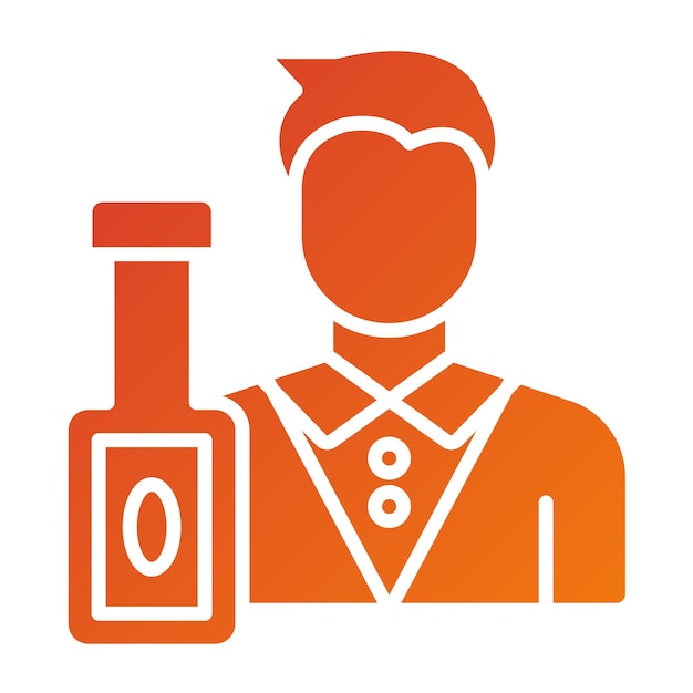 Diseño vectorial Estilo del icono del camarero
