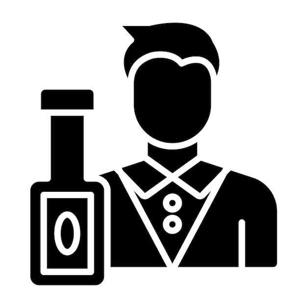 Diseño vectorial Estilo del icono del camarero